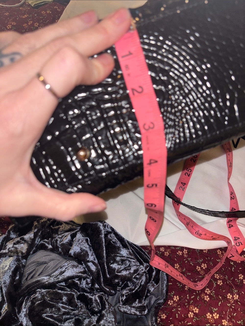 Brahmin Black Croc-Embossed Patent Tote - Picture 12 of 12